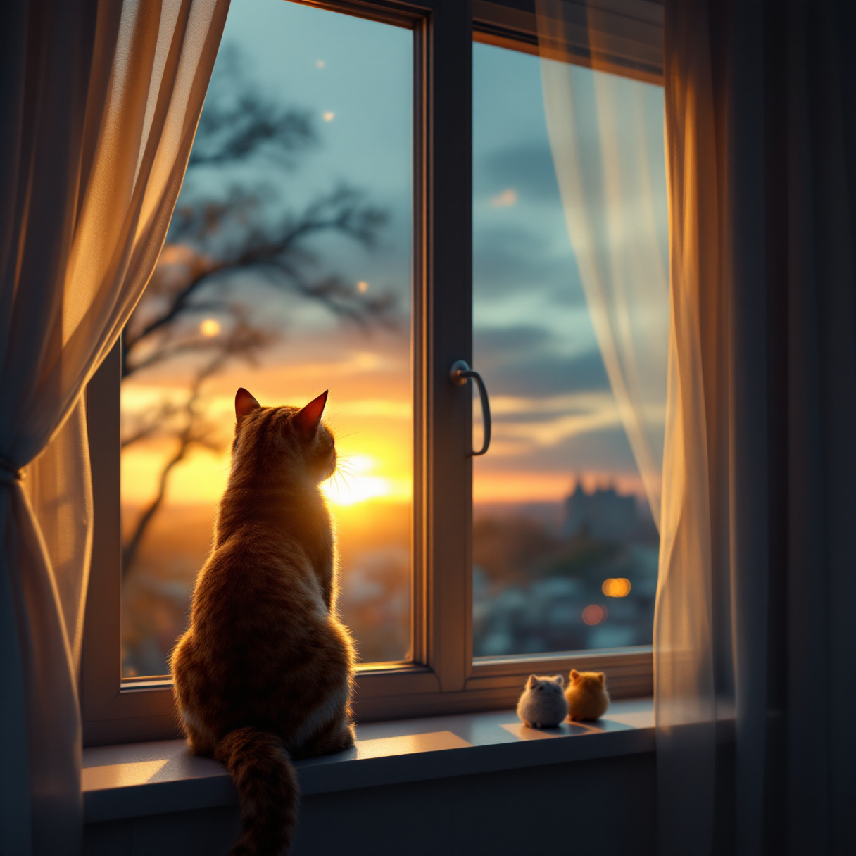 Котик спить у ліжку